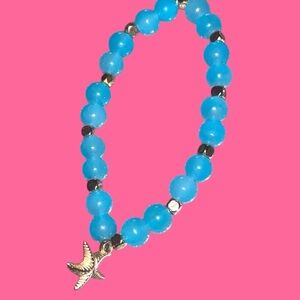 Light blue & gold starfish bracelet